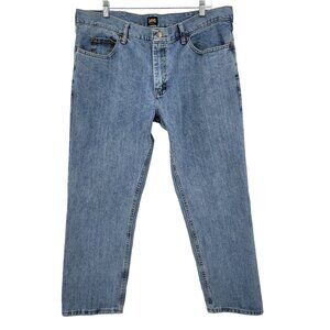 Lee Mens Regular Fit Jeans Size 40x29 Light Wash Denim